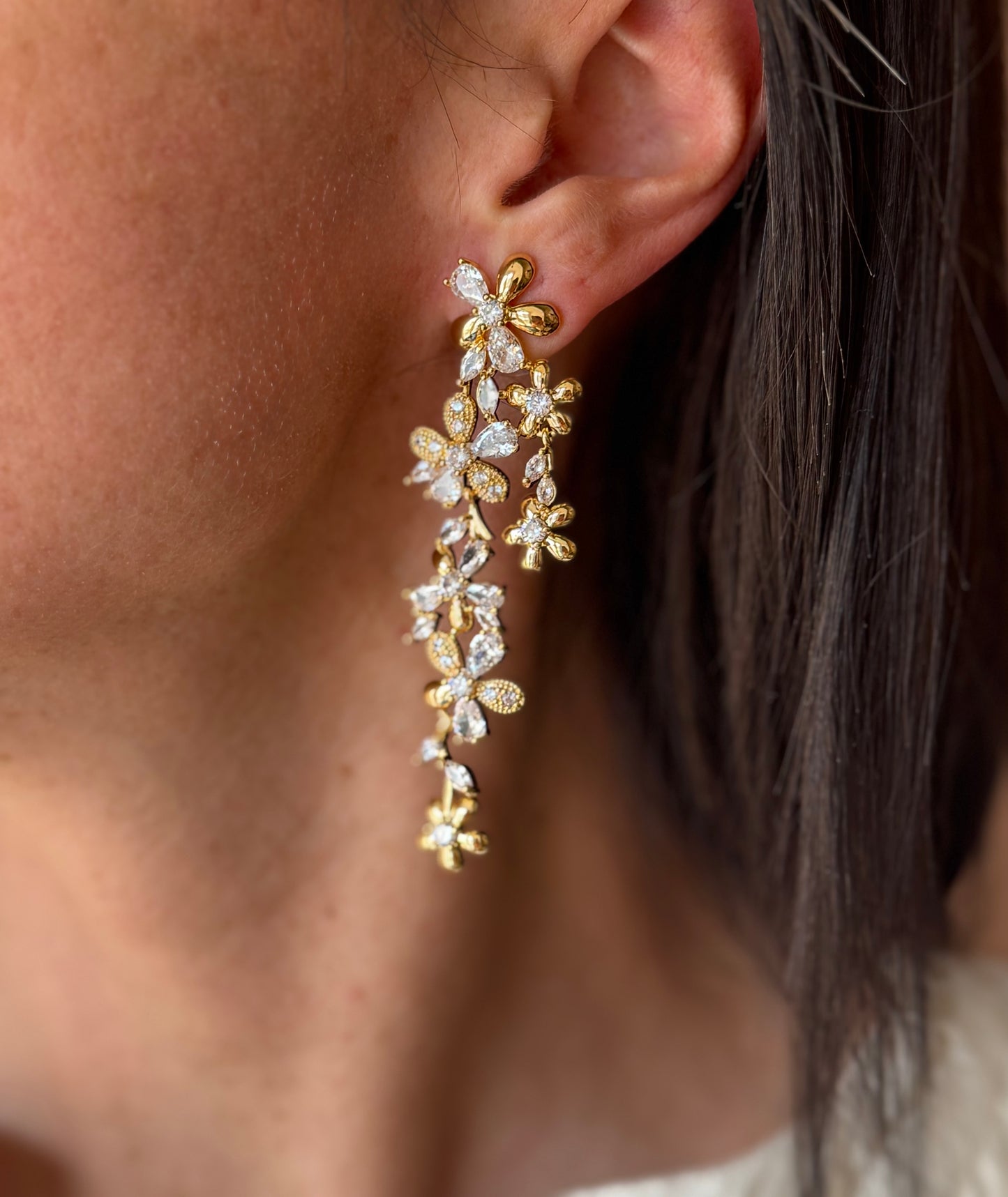Orecchini cascata di fiori