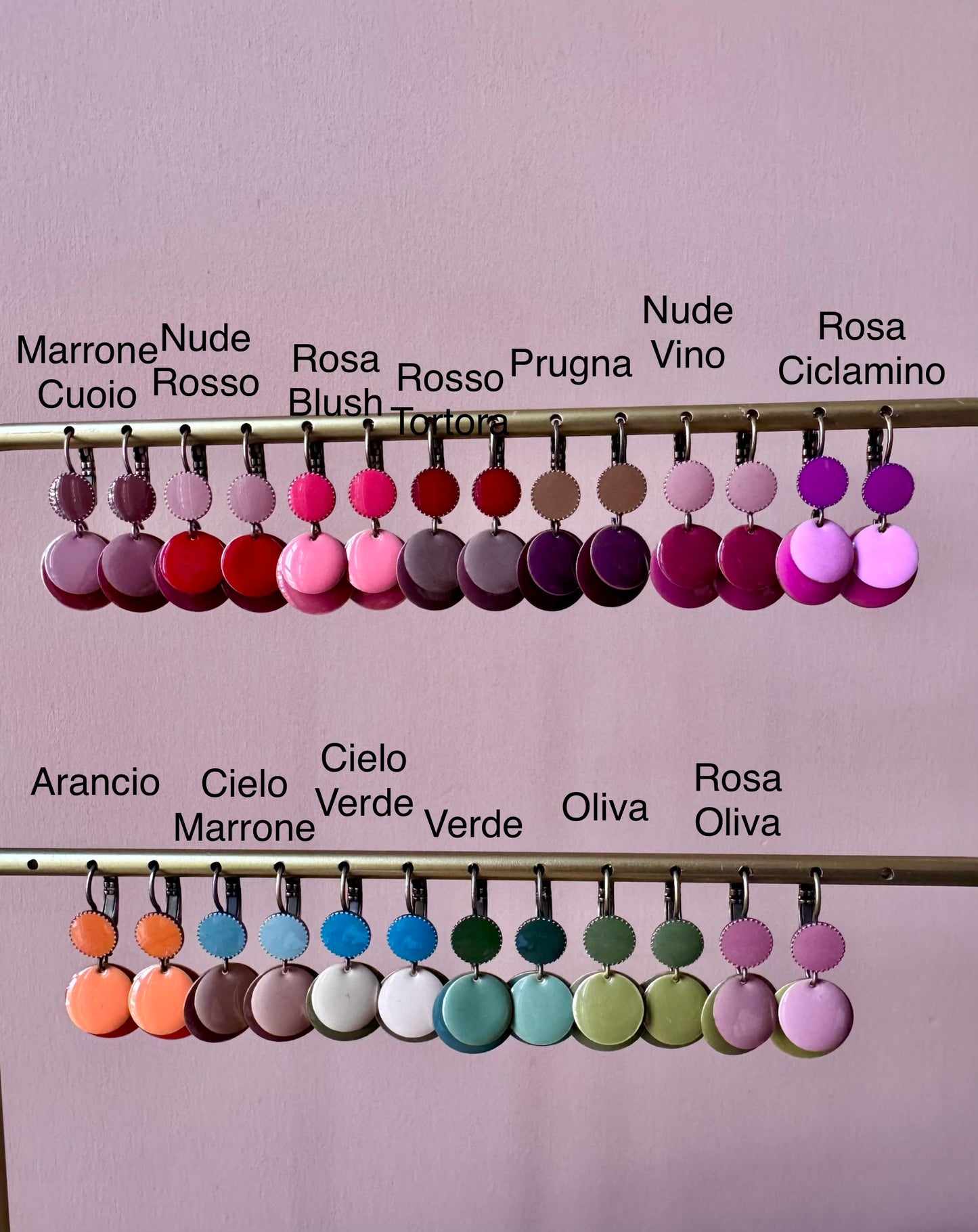 Orecchini dischetti smaltati UNIQUE