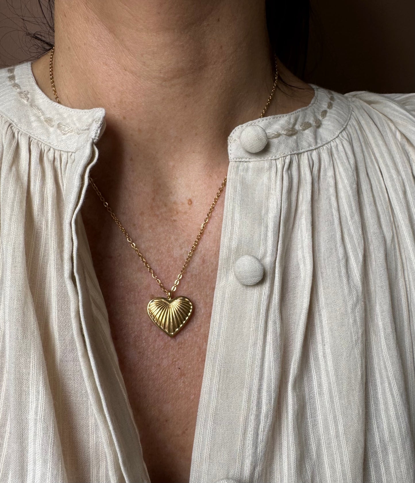 Girocollo cuore striato