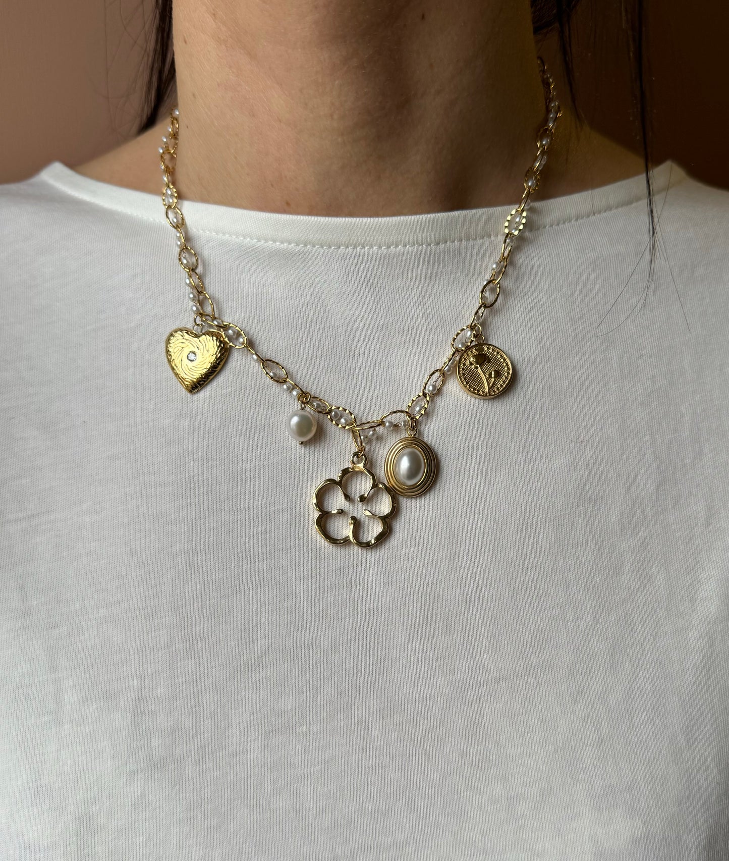 Girocollo charms perle