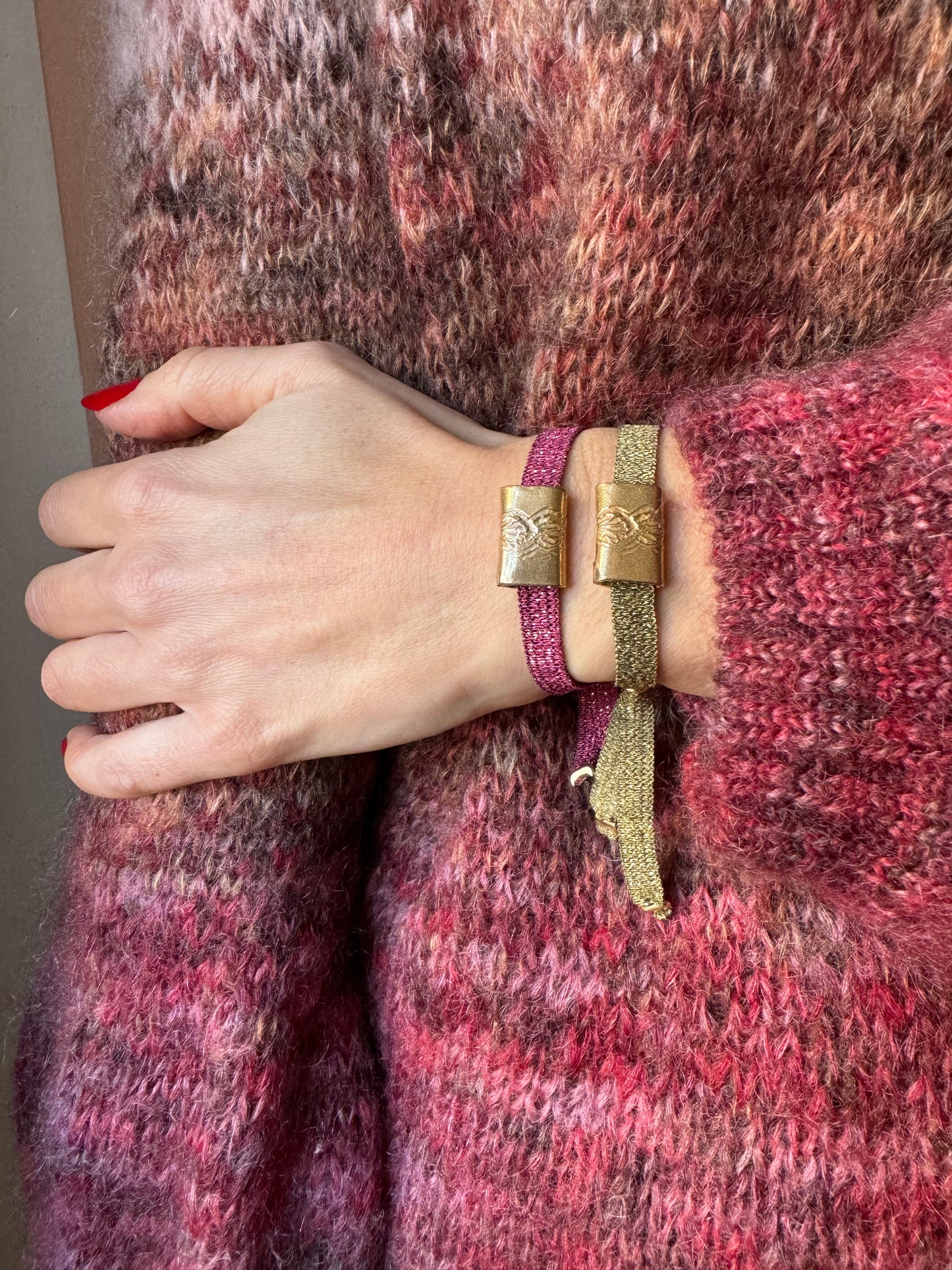 Bracciale elastico con passante in bronzo JOYA