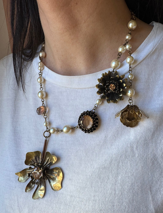 Collana perle e fiori var.2 UNIQUE