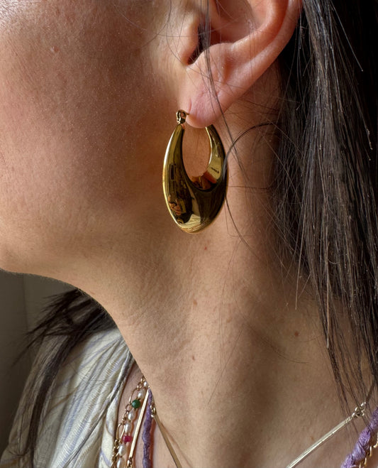 Orecchini goccia bombata