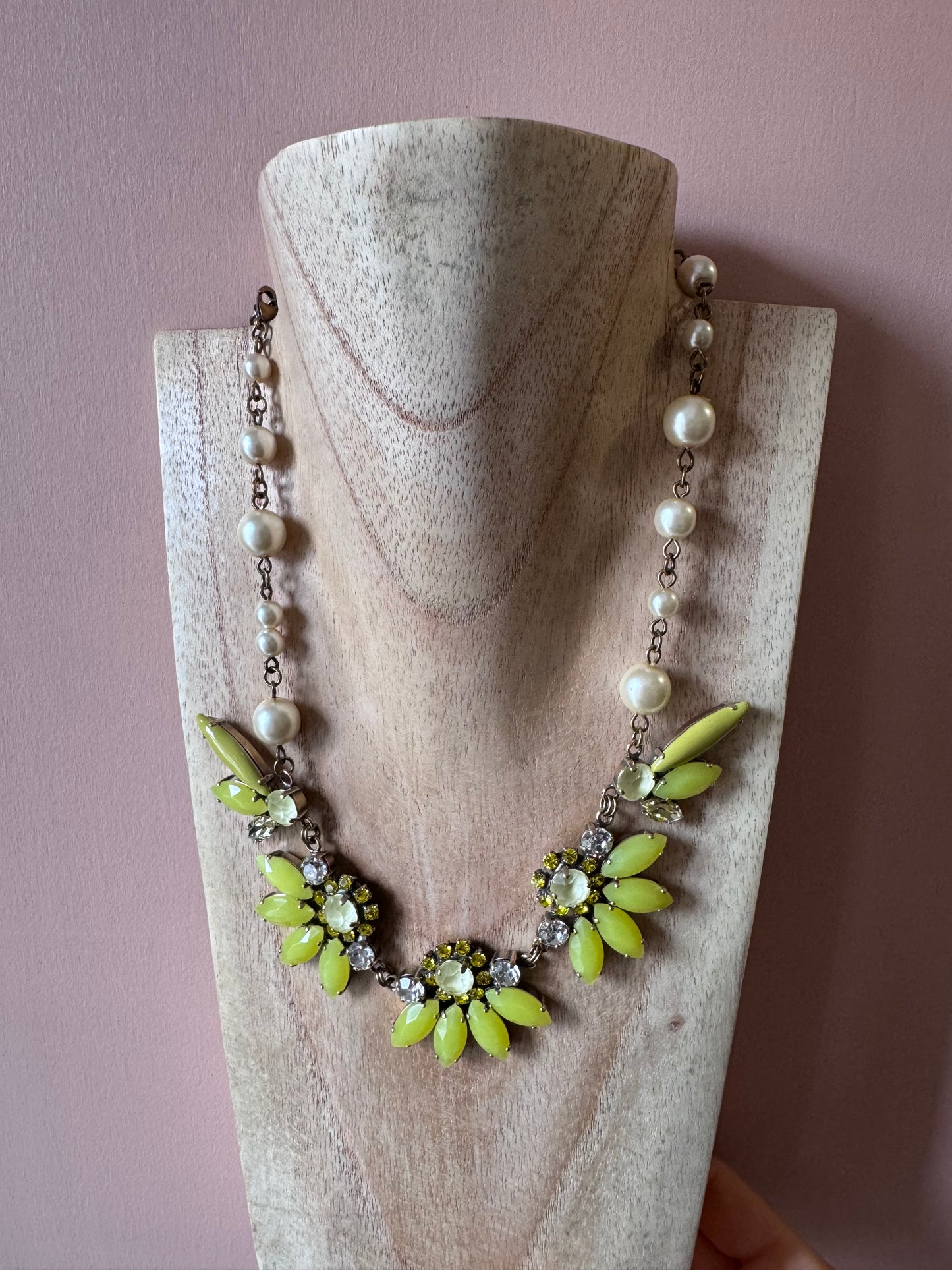 Collana unique lime e perle