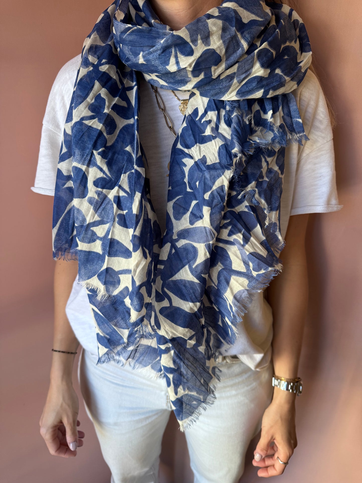 Sciarpa fiori blu Colores