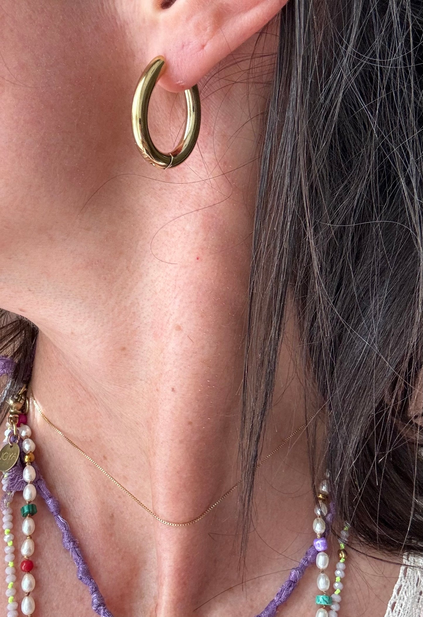 Orecchini ovale bombato 2,4cm