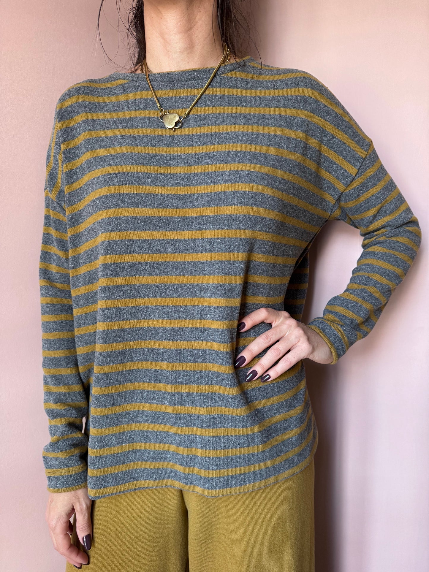 Maglia Mara riga olio MAMA B