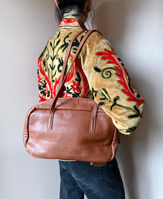 Borsa Bowling caramello