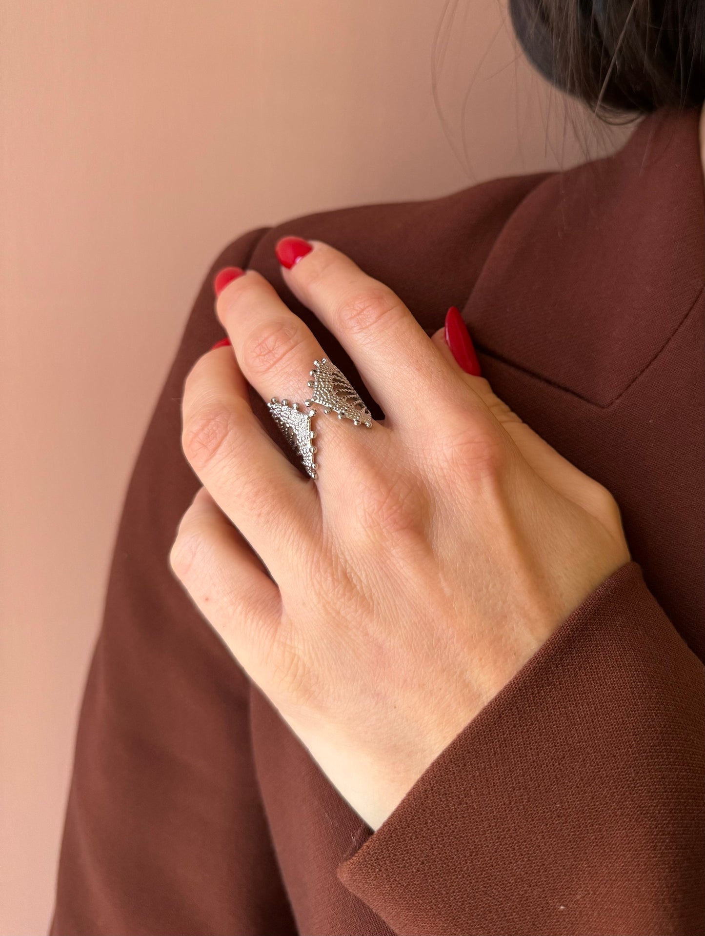 Anello ventagli argento