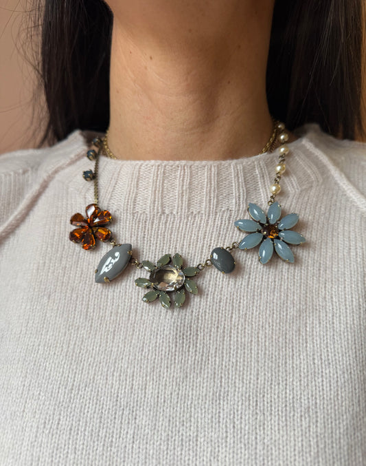 Girocollo mix fiori polvere/ambra Unique