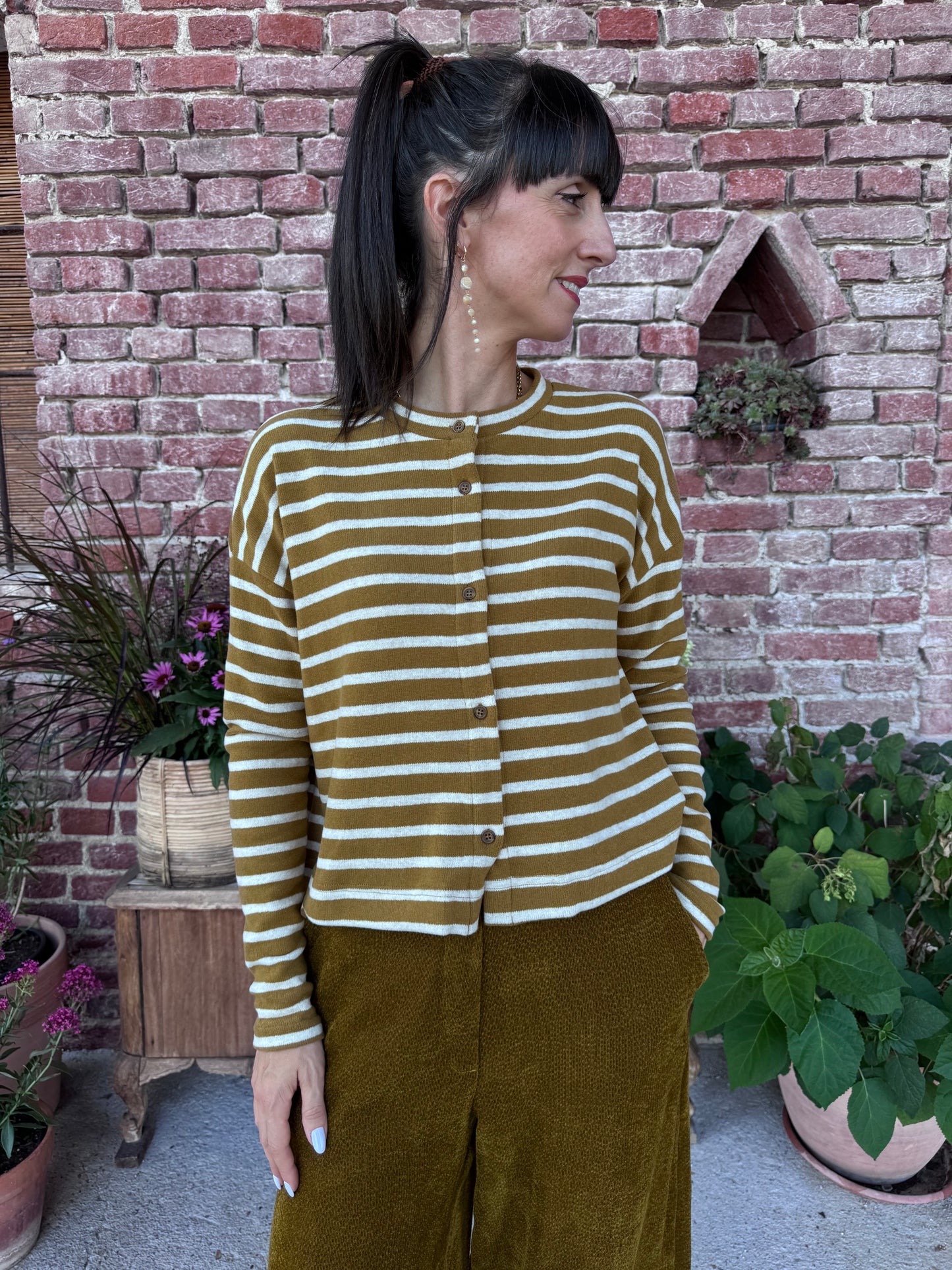 Cardigan Leah riga olio Mama B