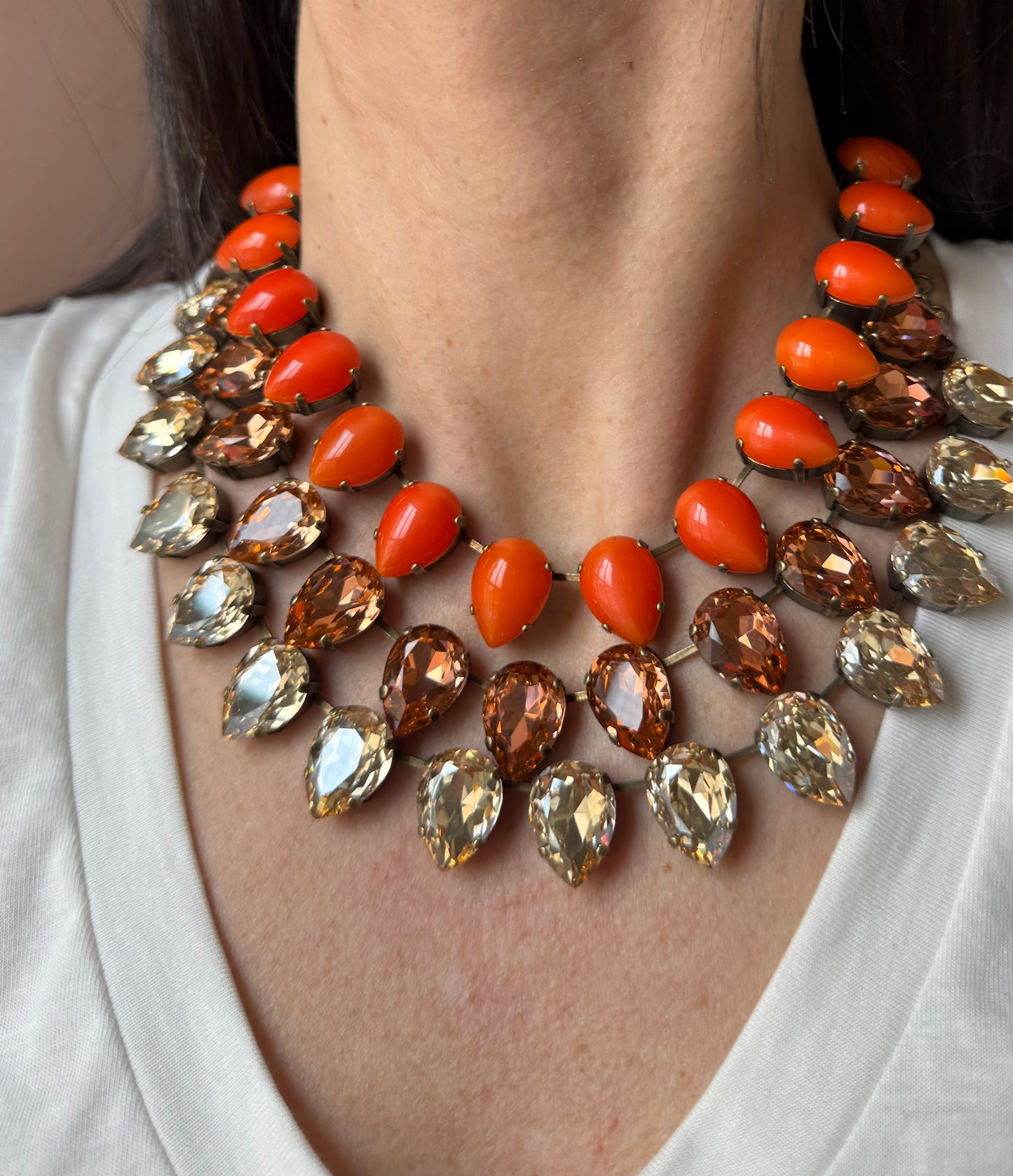 Girocollo gocce arancio Unique