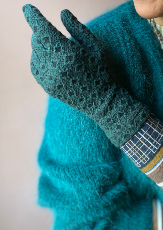 Guanti ExquisiteJ quadretti verdi