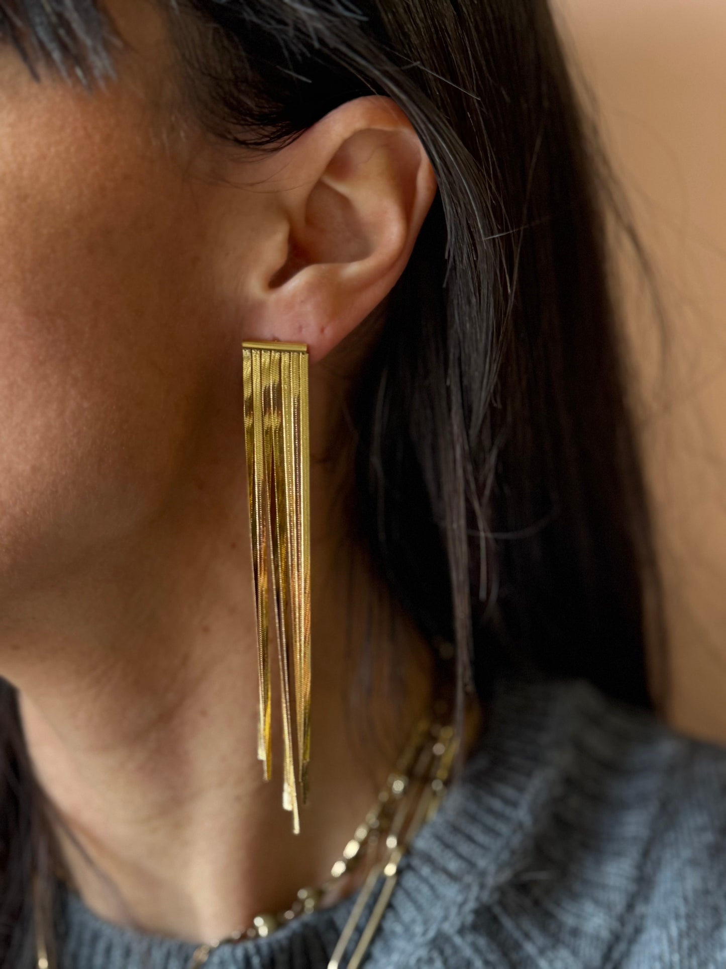 Orecchini scia dorata