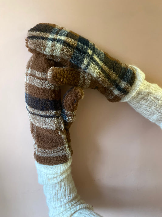 Muffole teddy blu/biscotto