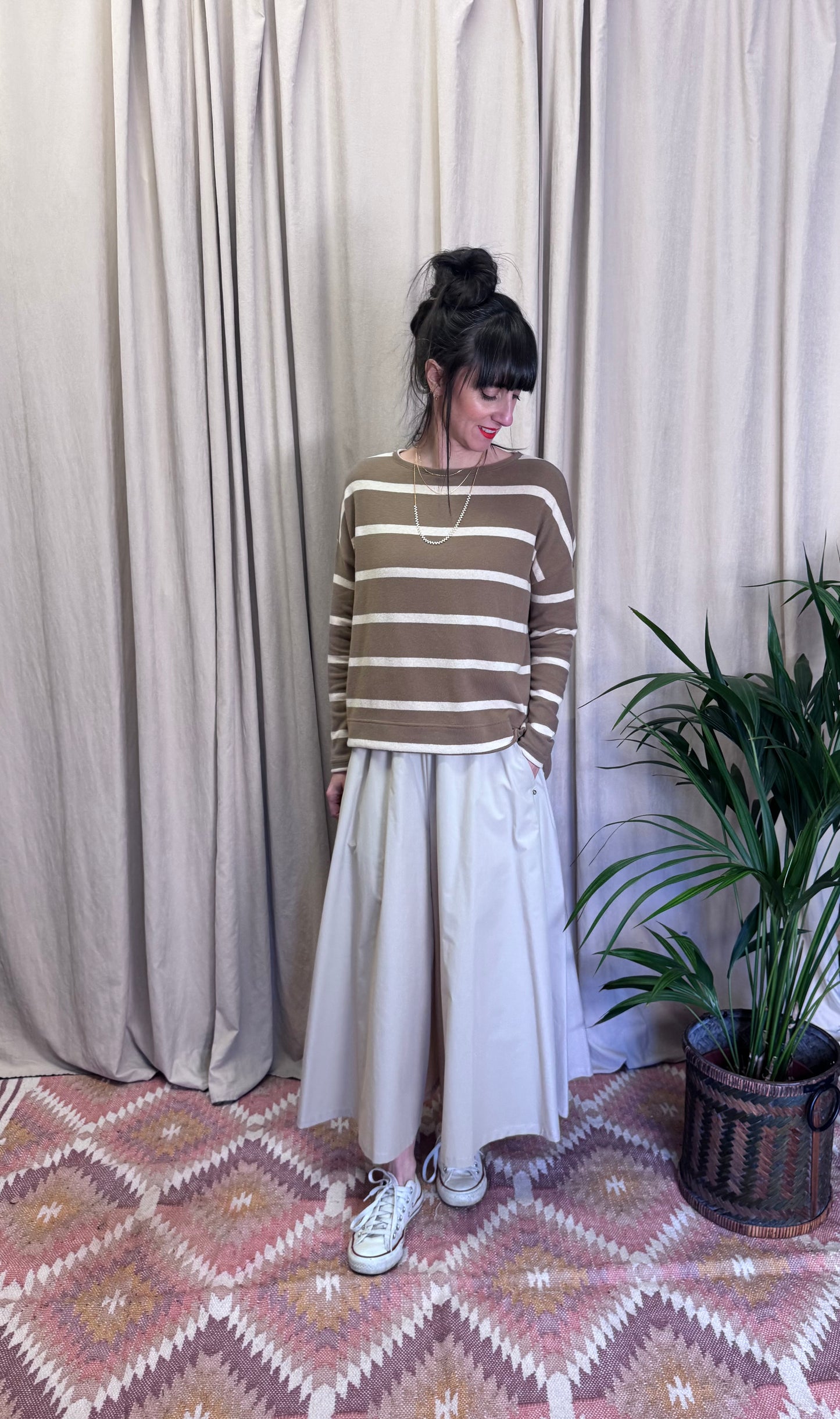 Maglia Alison righe cumino MamaB