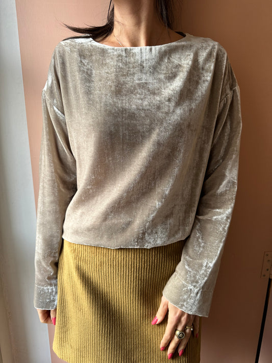 Blusa in ciniglia pietra Ottod’ame