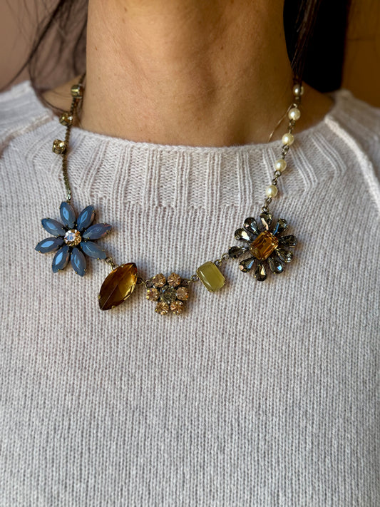 Girocollo mix fiori polvere/grigio Unique