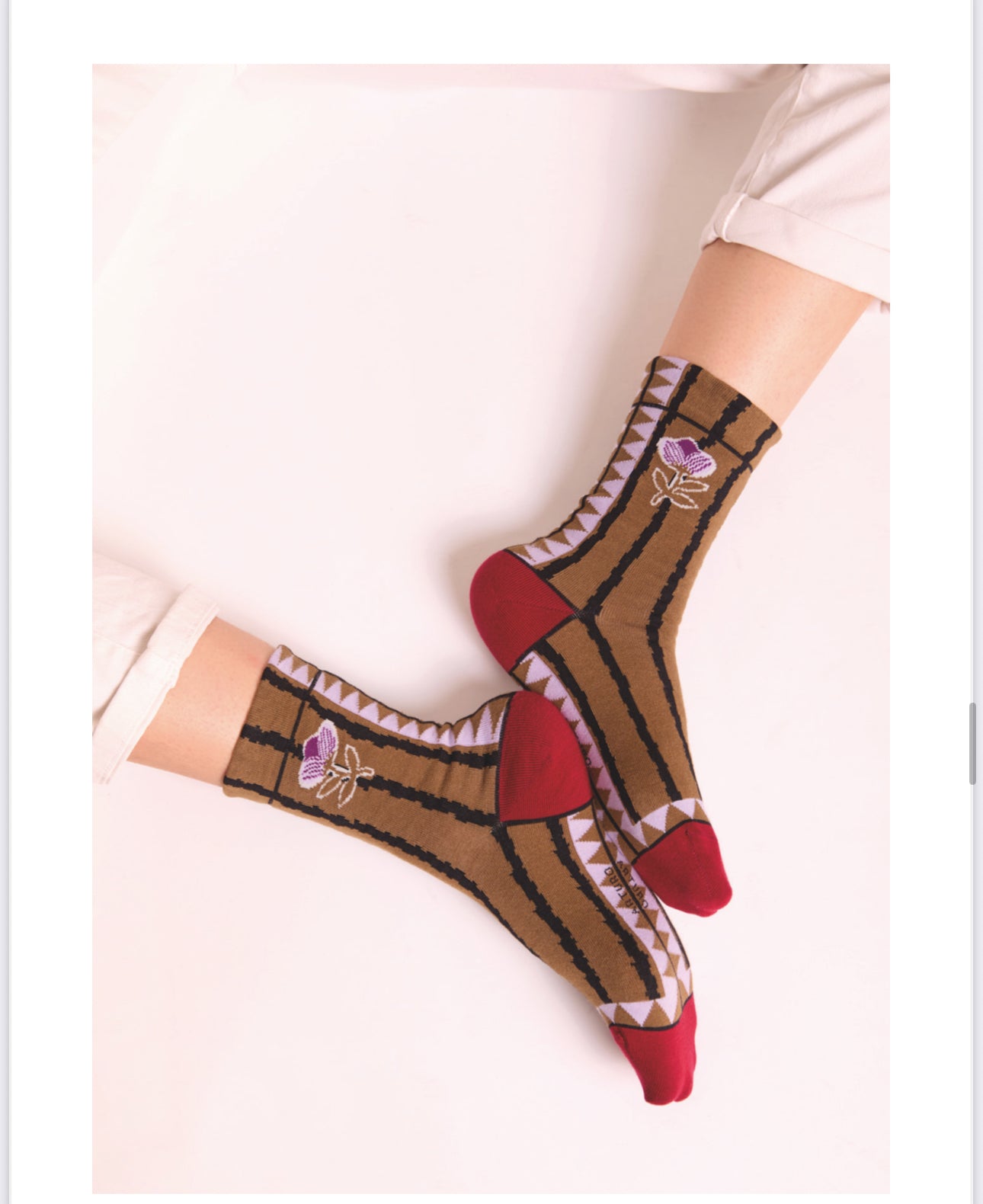 Calze Arturo zigzag senape