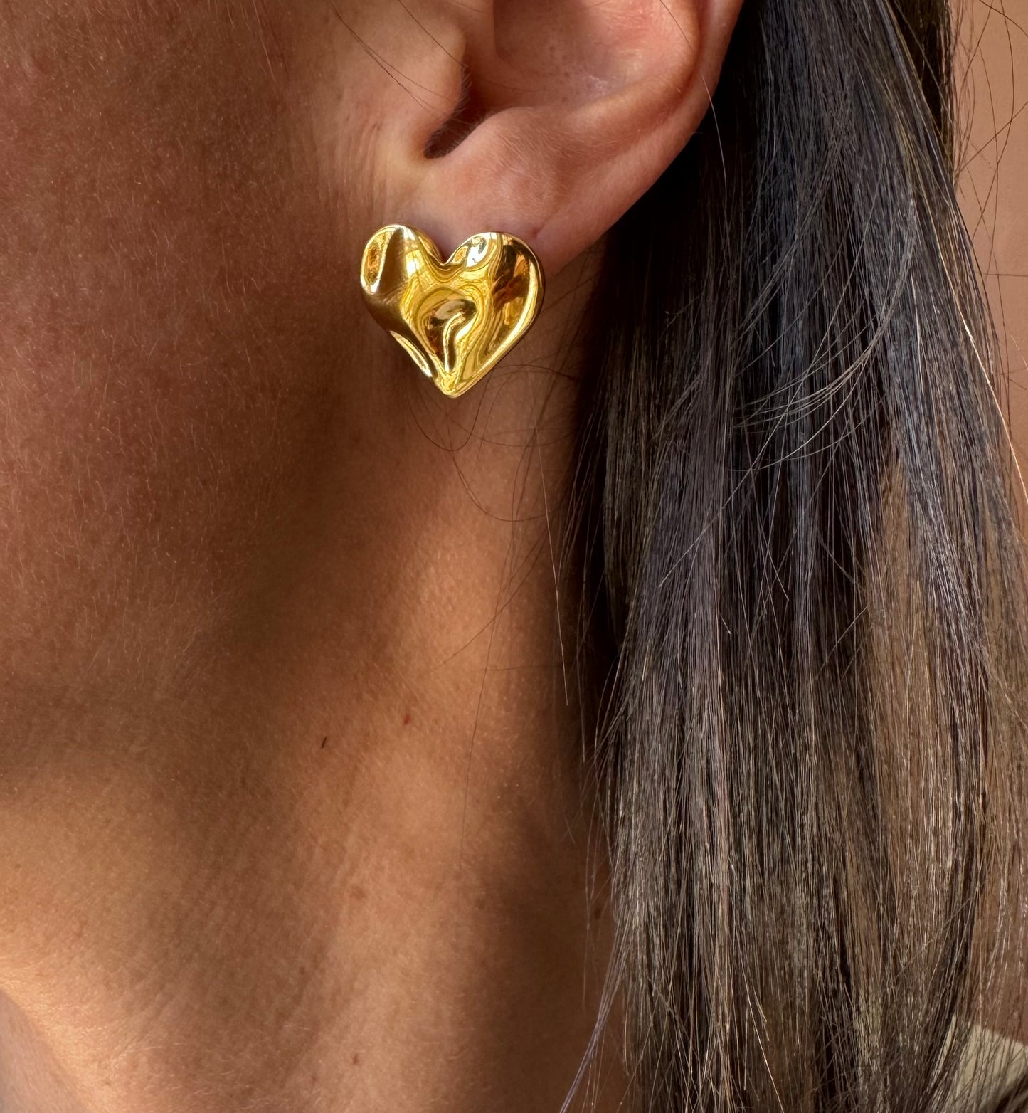 Orecchini cuore piatto