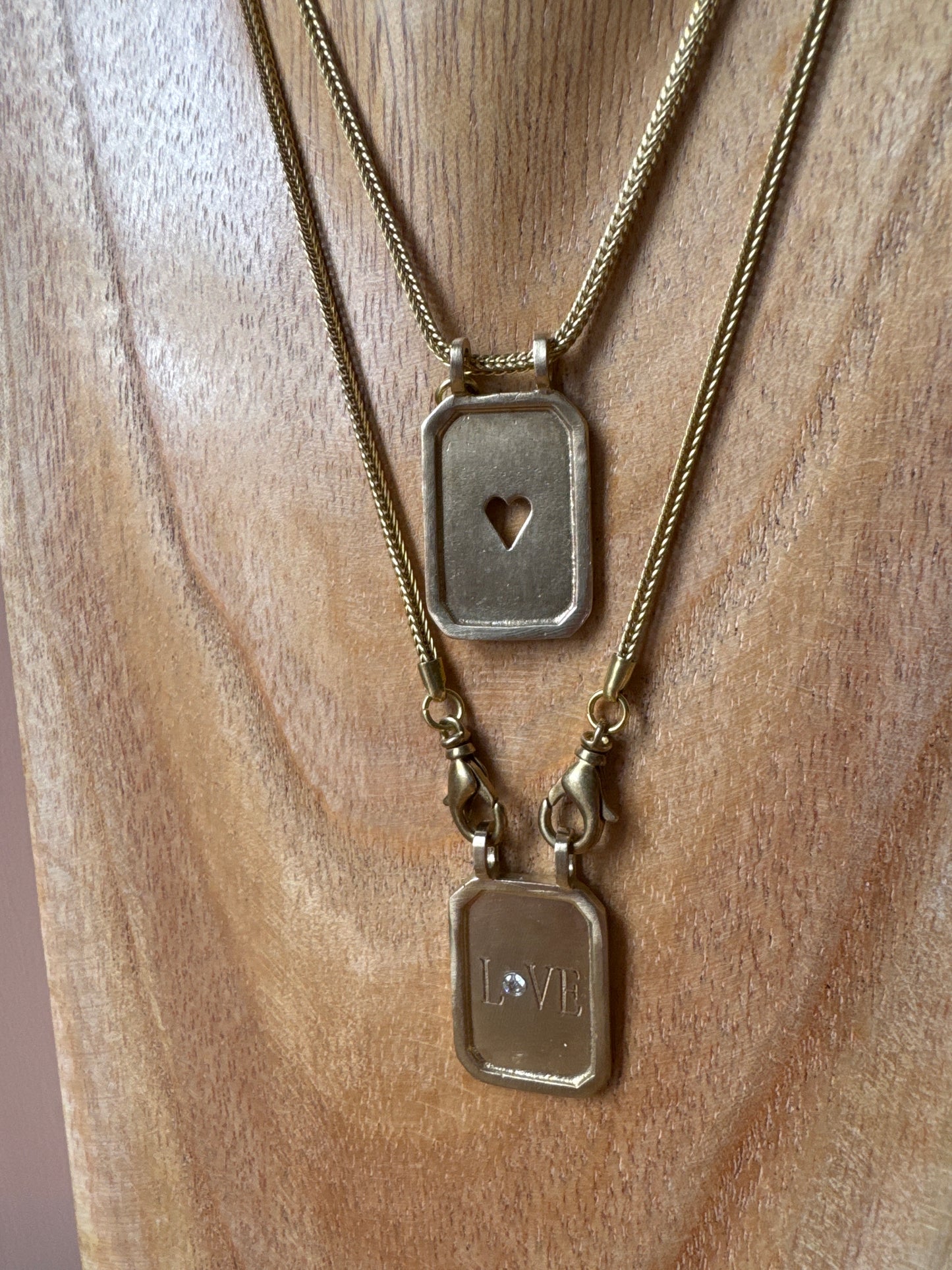 Collana piastrine LOVE e CUORE TRAFORATO L|UNA