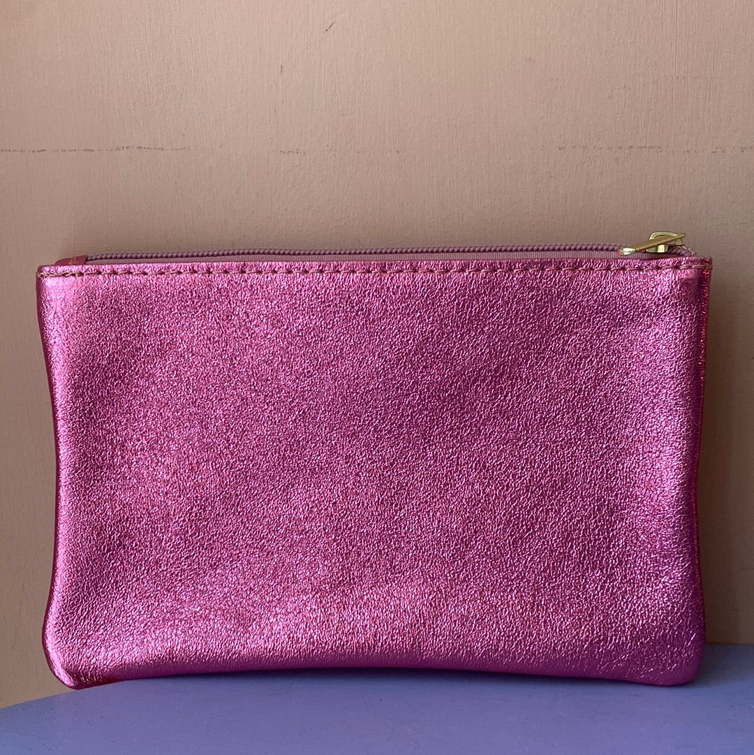 Pochette in pelle metallizzata Tg.L