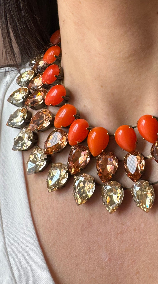 Girocollo gocce arancio Unique