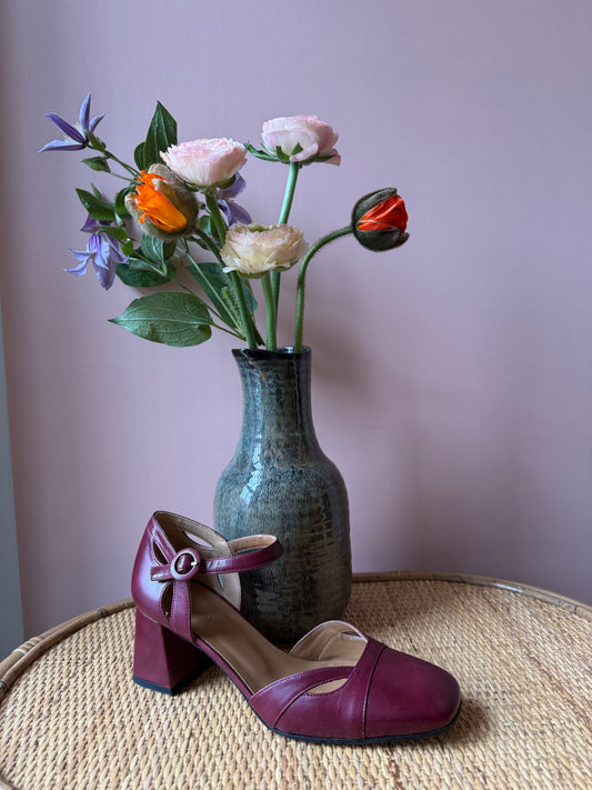 Scarpa con tacco bordeaux Audley