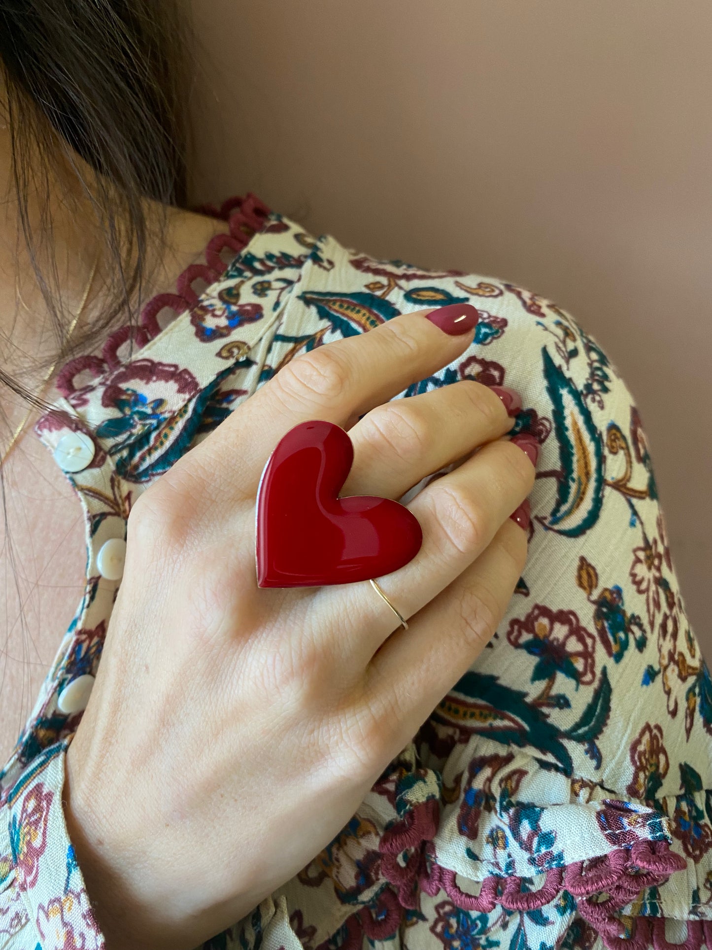 Anello Cuore smaltato Unique