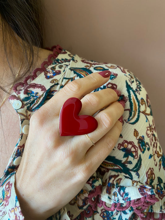 Anello Cuore smaltato Unique