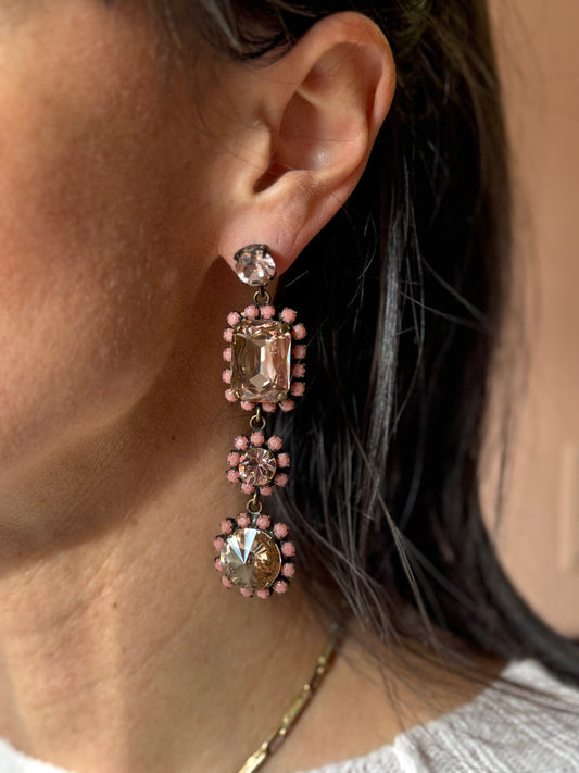 Orecchini Barocco 3 bordi Strass Unique