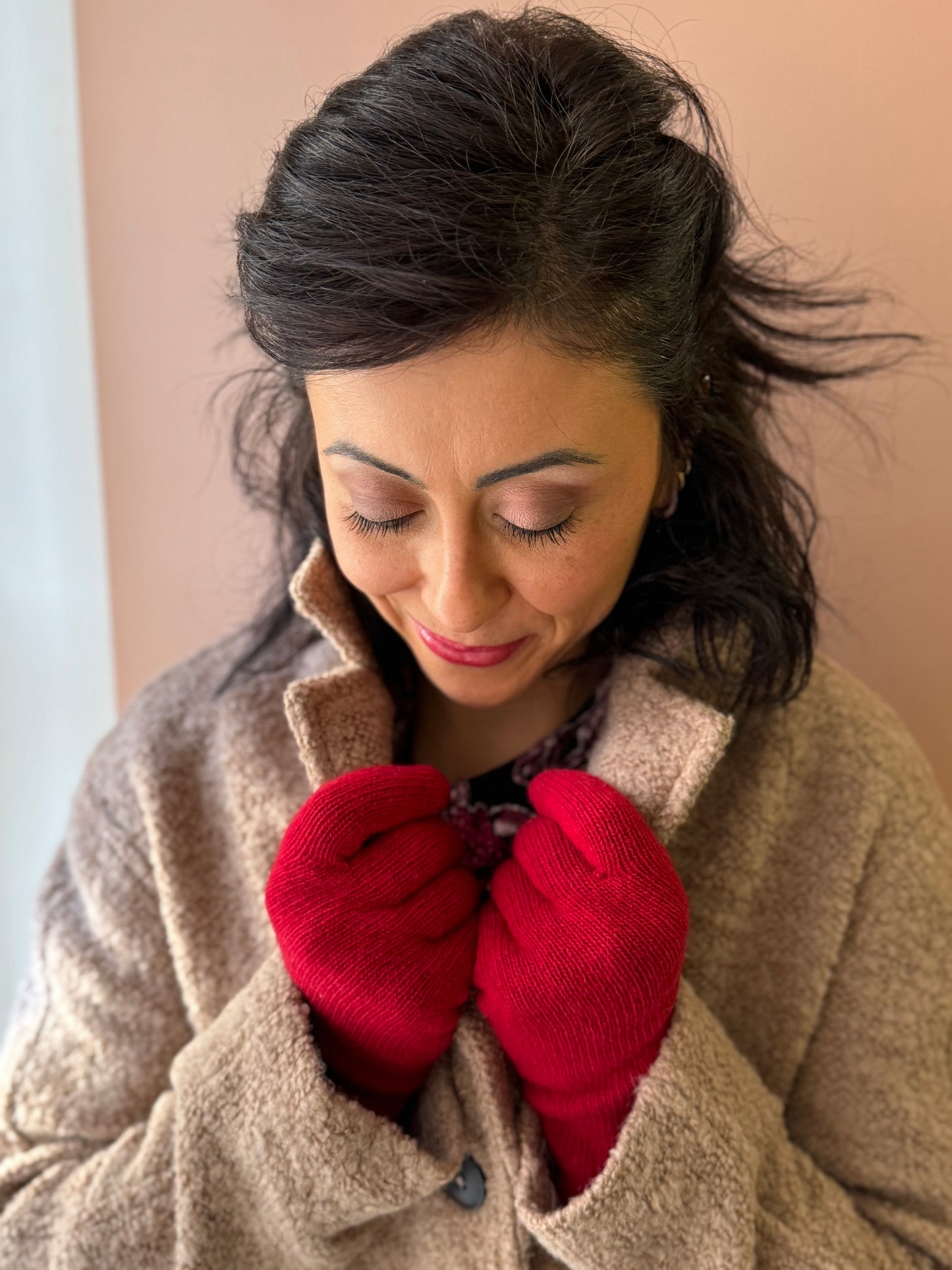 Guanti in lana foderati cashmere