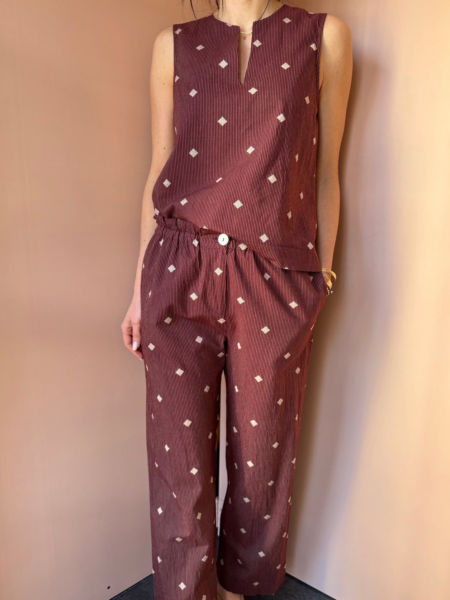 Pantaloni diamanti bordeaux NiceThings