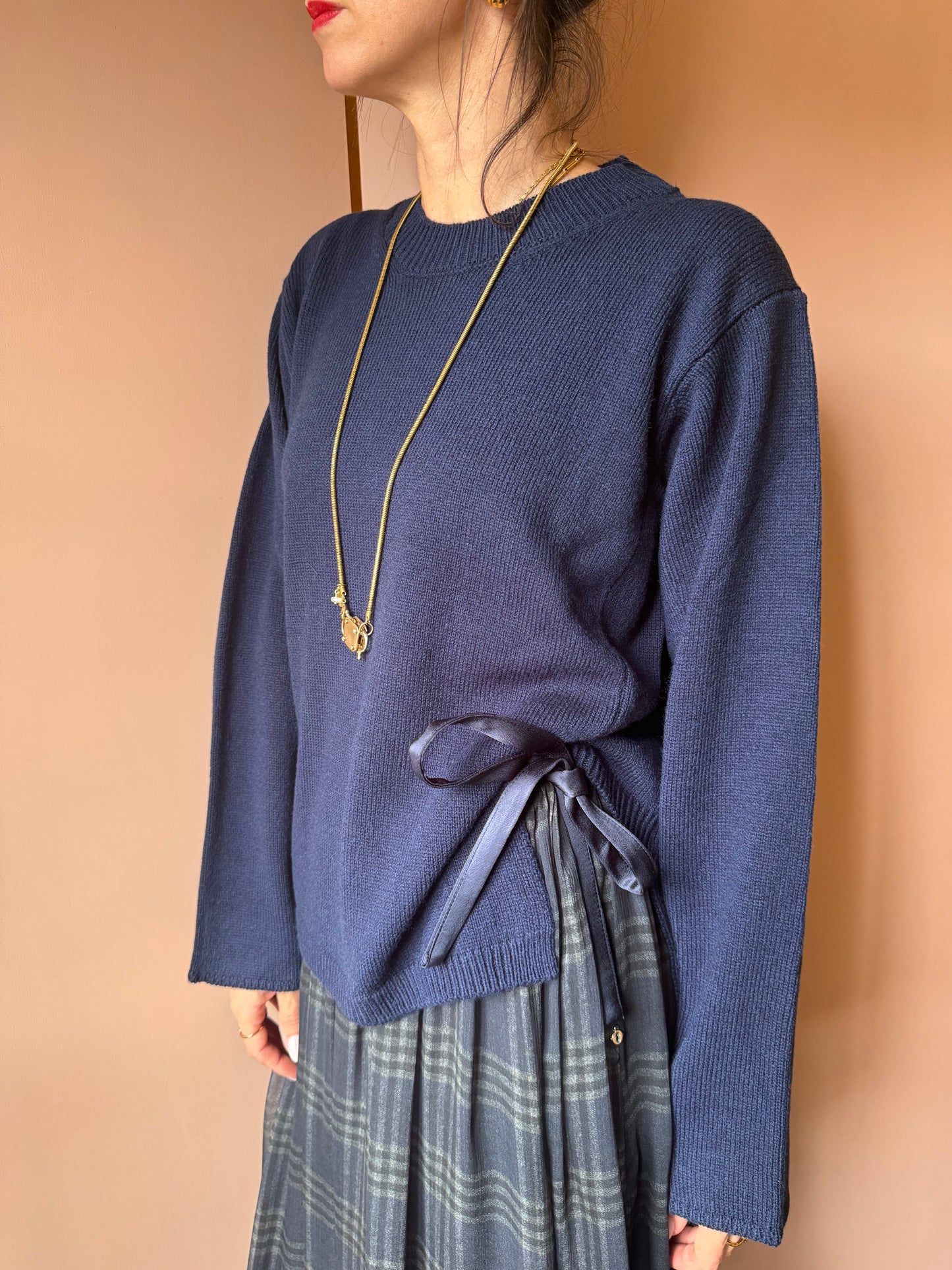 Maglia girocollo blu FLOOR