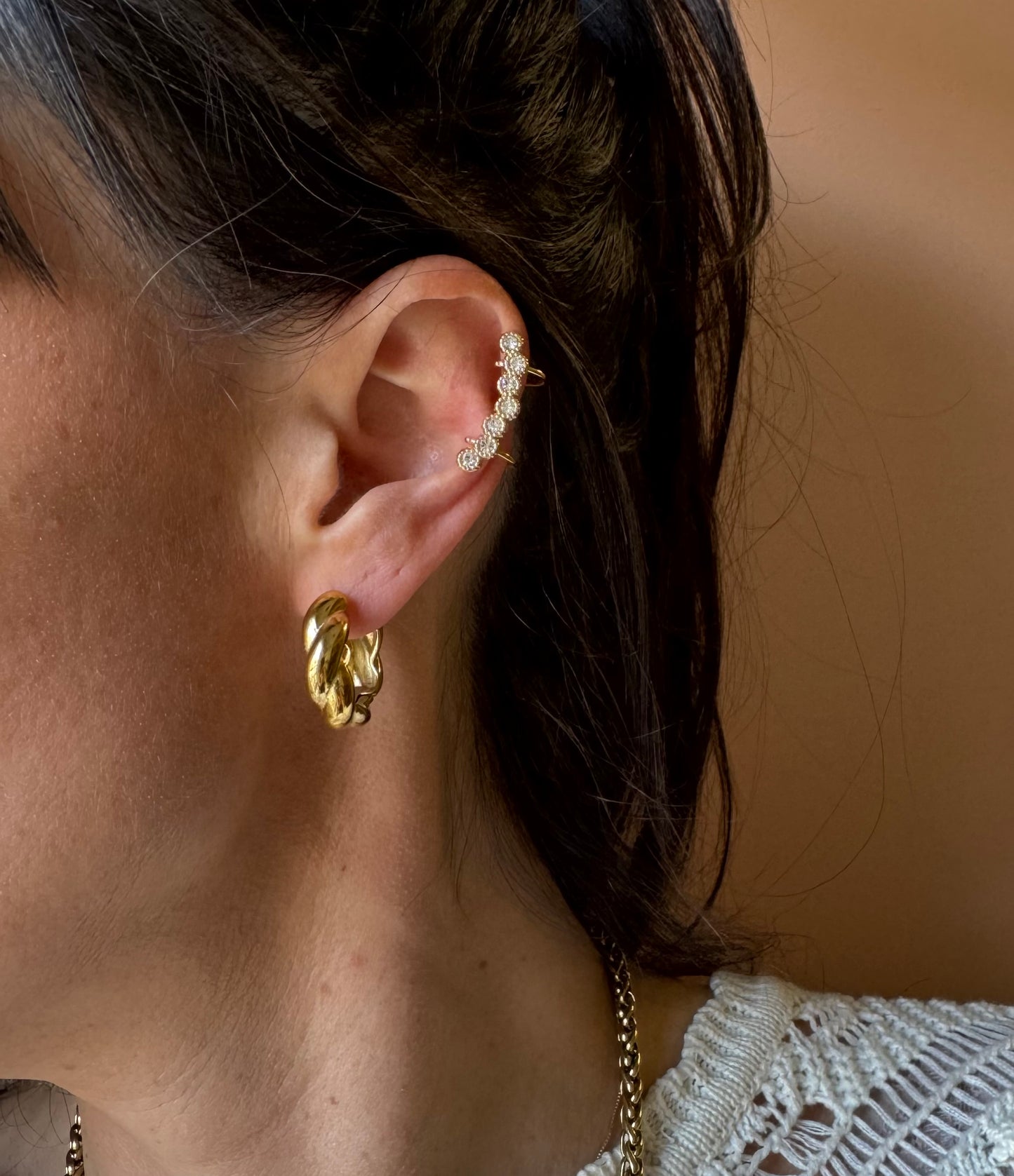 Earcuff acciaio Via Lattea