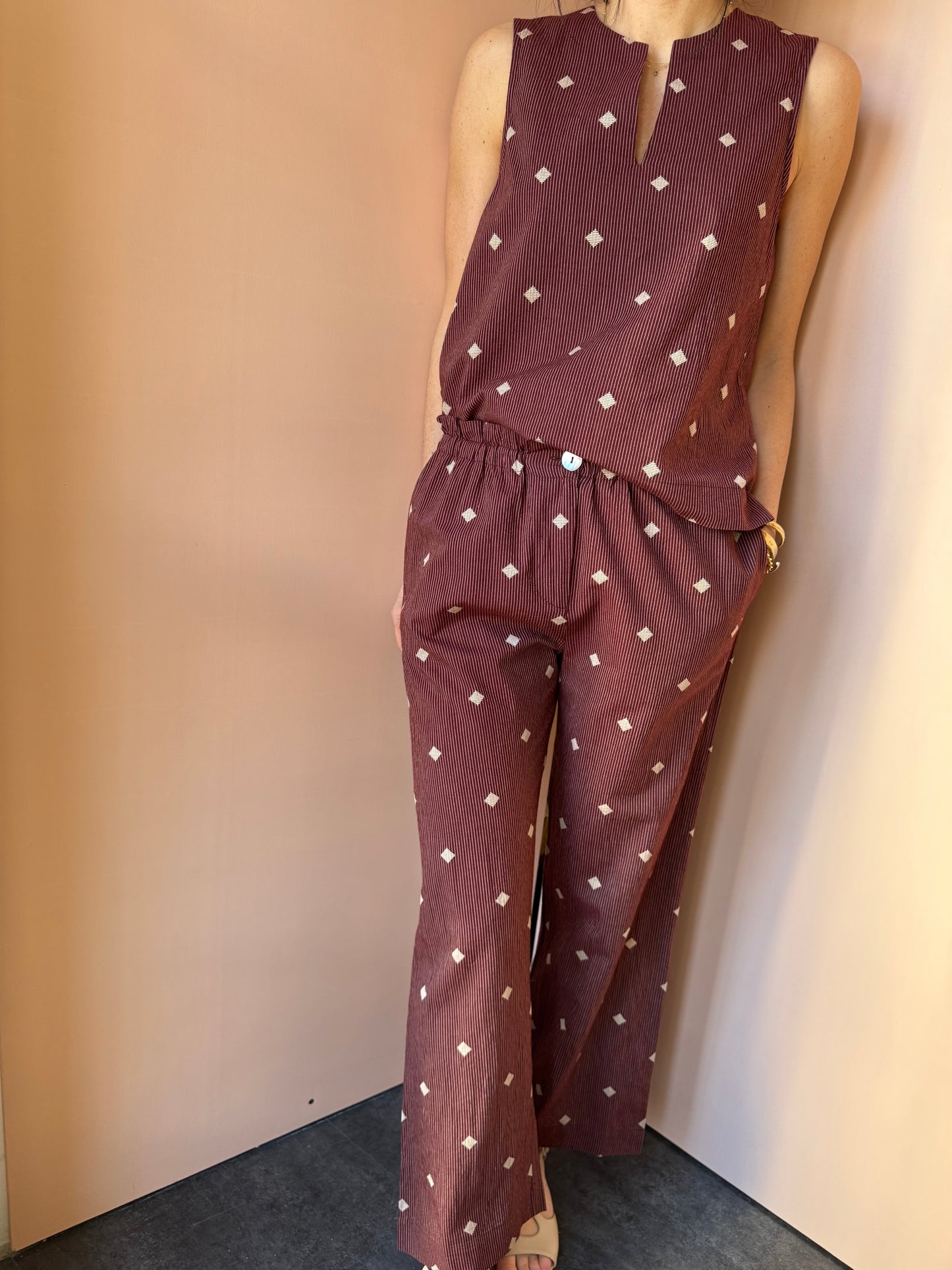 Pantaloni diamanti bordeaux NiceThings