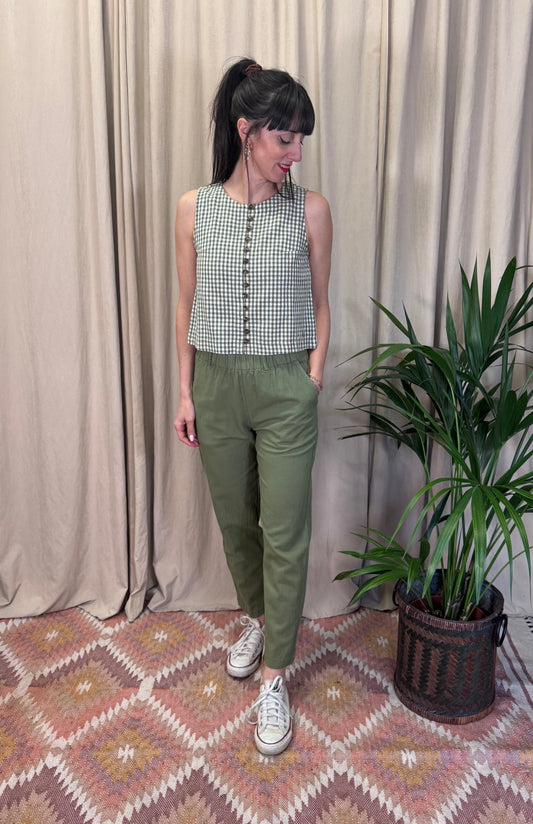 Pantaloni con elastico in vita militare BottegaChilometriZero
