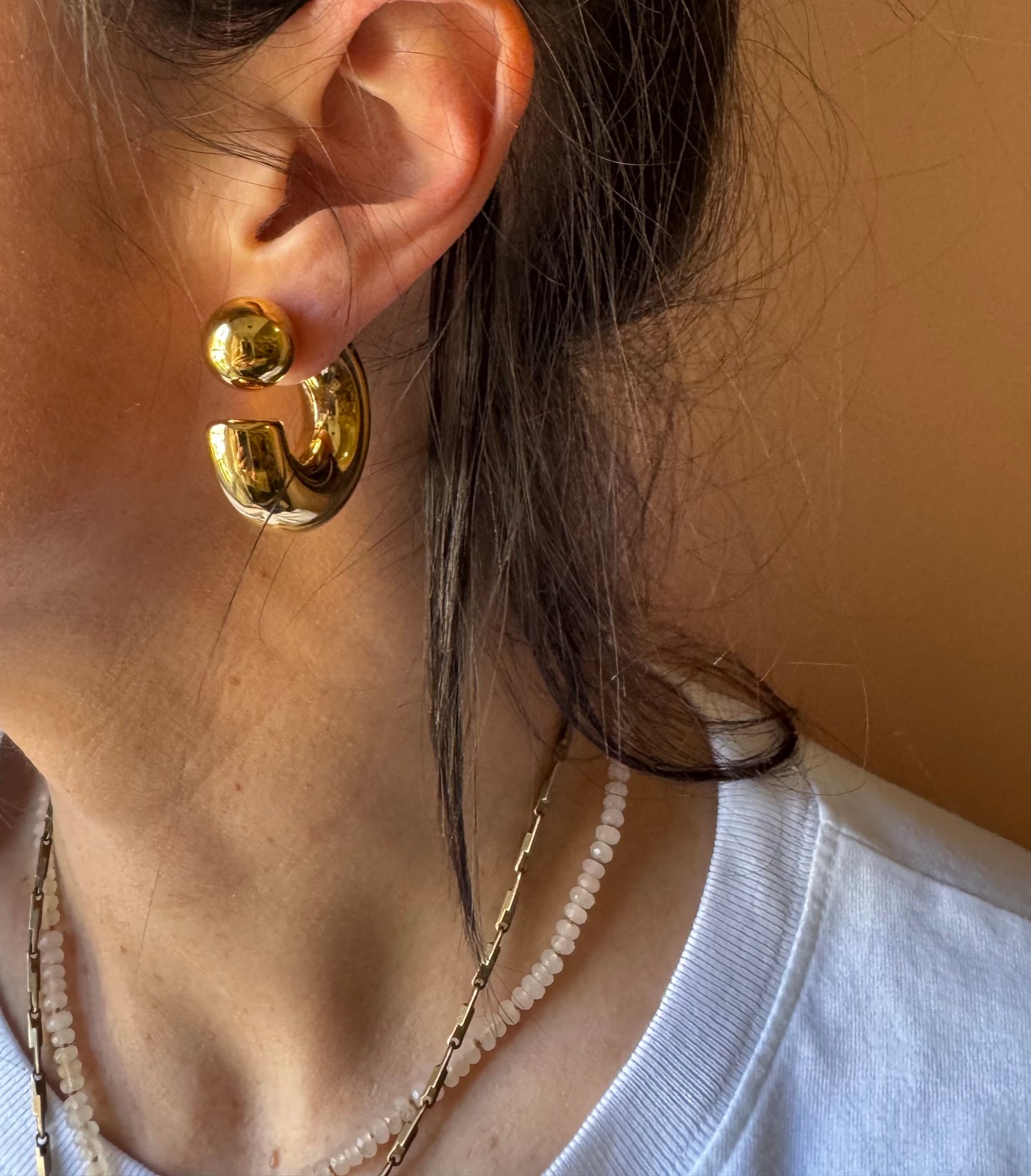 Orecchini cerchio con pallina