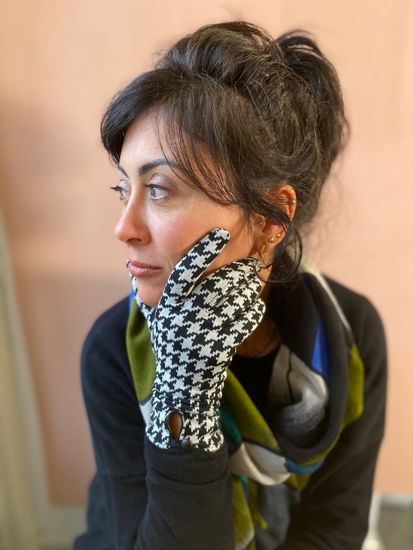 Guanti fantasia foderati in Cashmere 3 FANTASIE