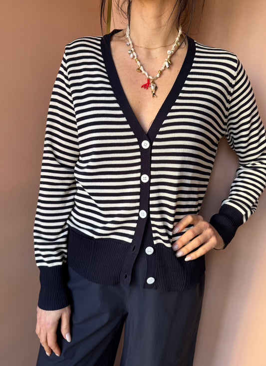 Cardigan riga blu NiceThings