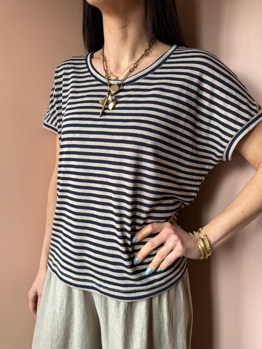 T-shirt Decisa riga blu MamaB