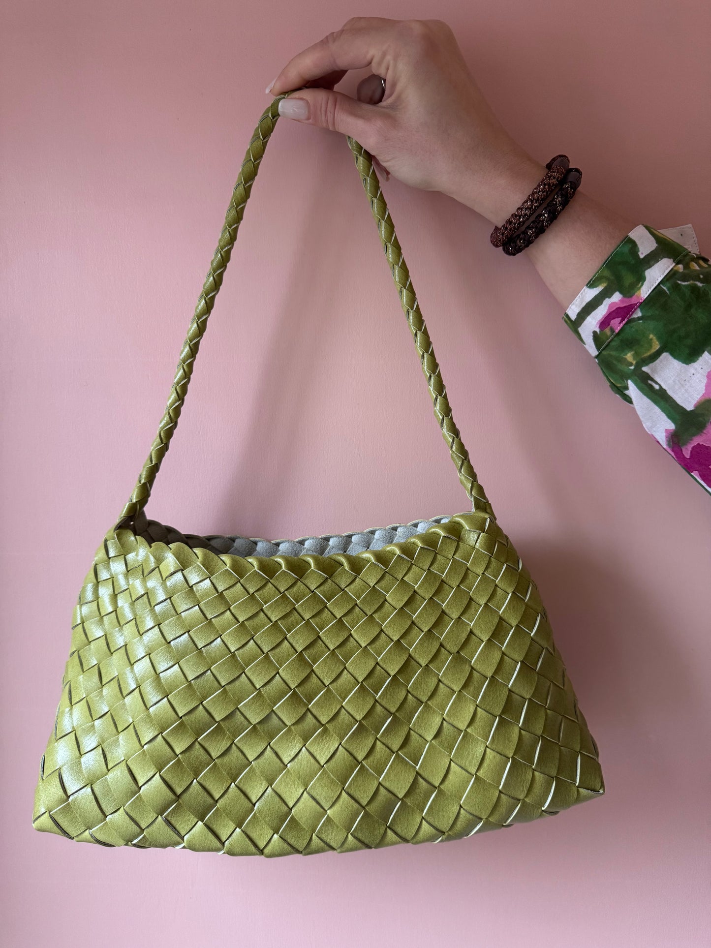 Borsetta intrecci pistacchio