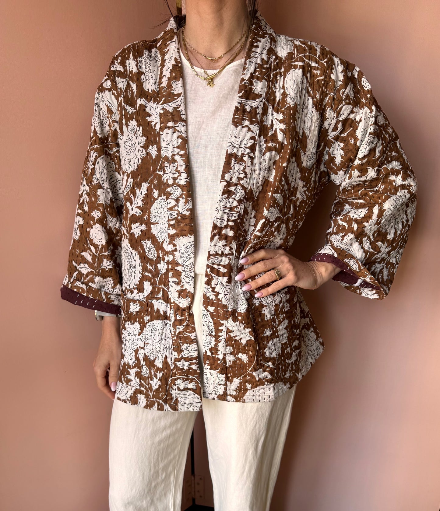 Giacca/Kimono nocciola taglia unica