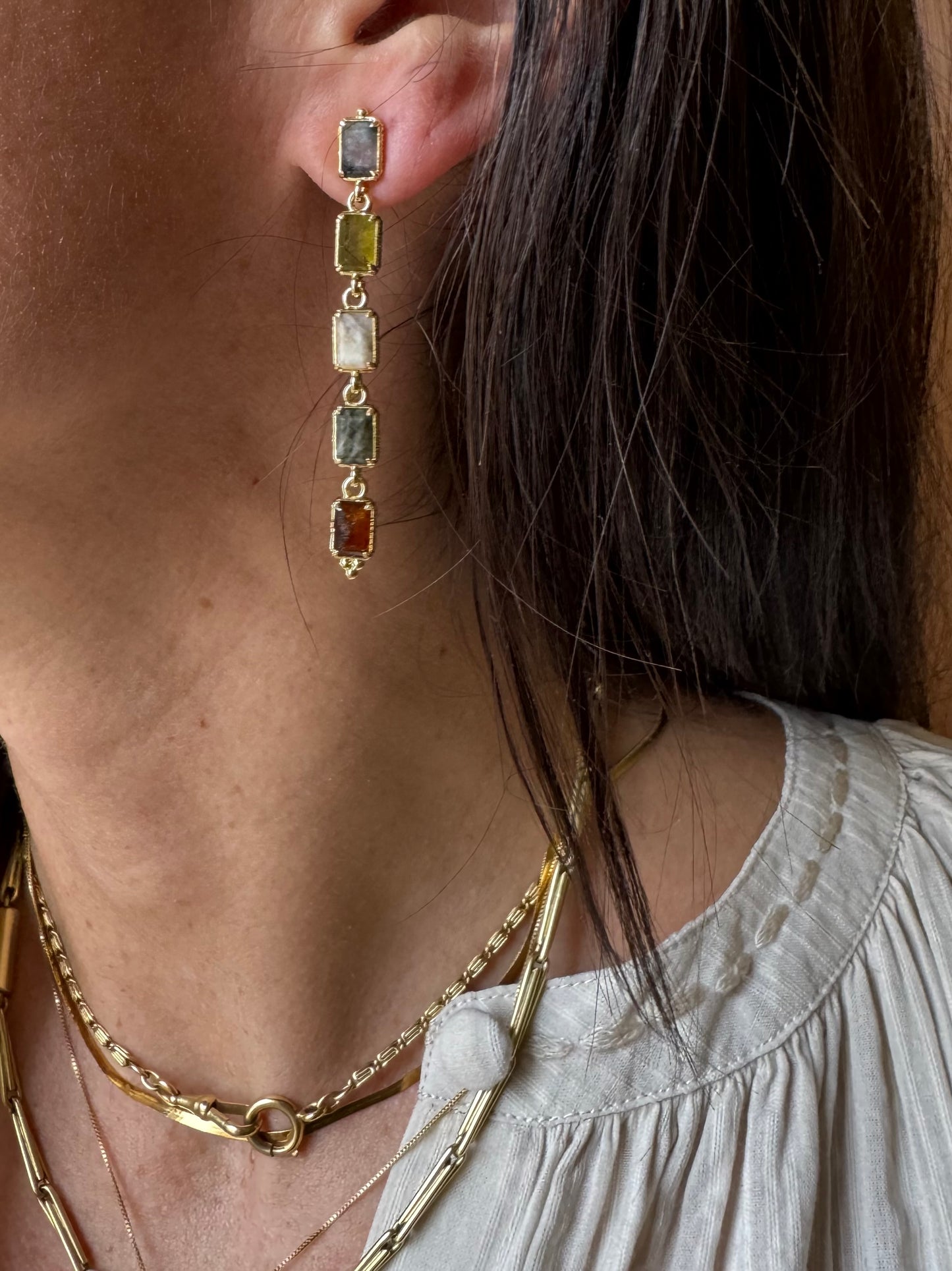 Orecchini cinque gemme