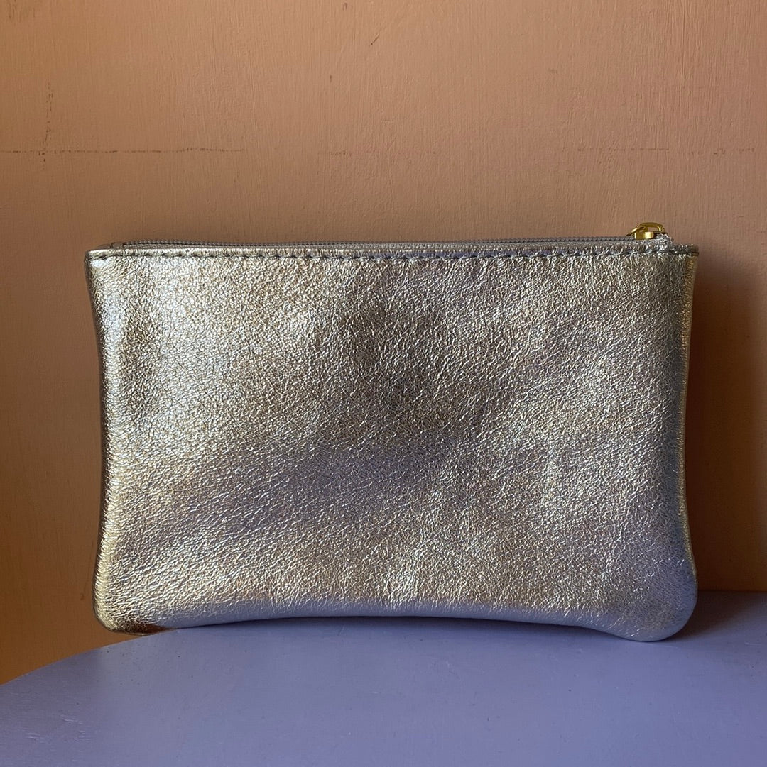 Pochette in pelle metallizzata Tg.L