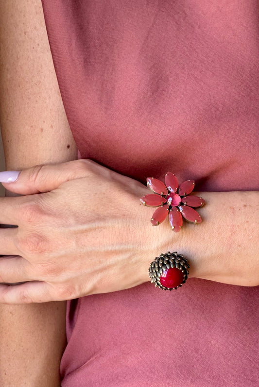 Bracciale fiorito anguria rosso UNIQUE