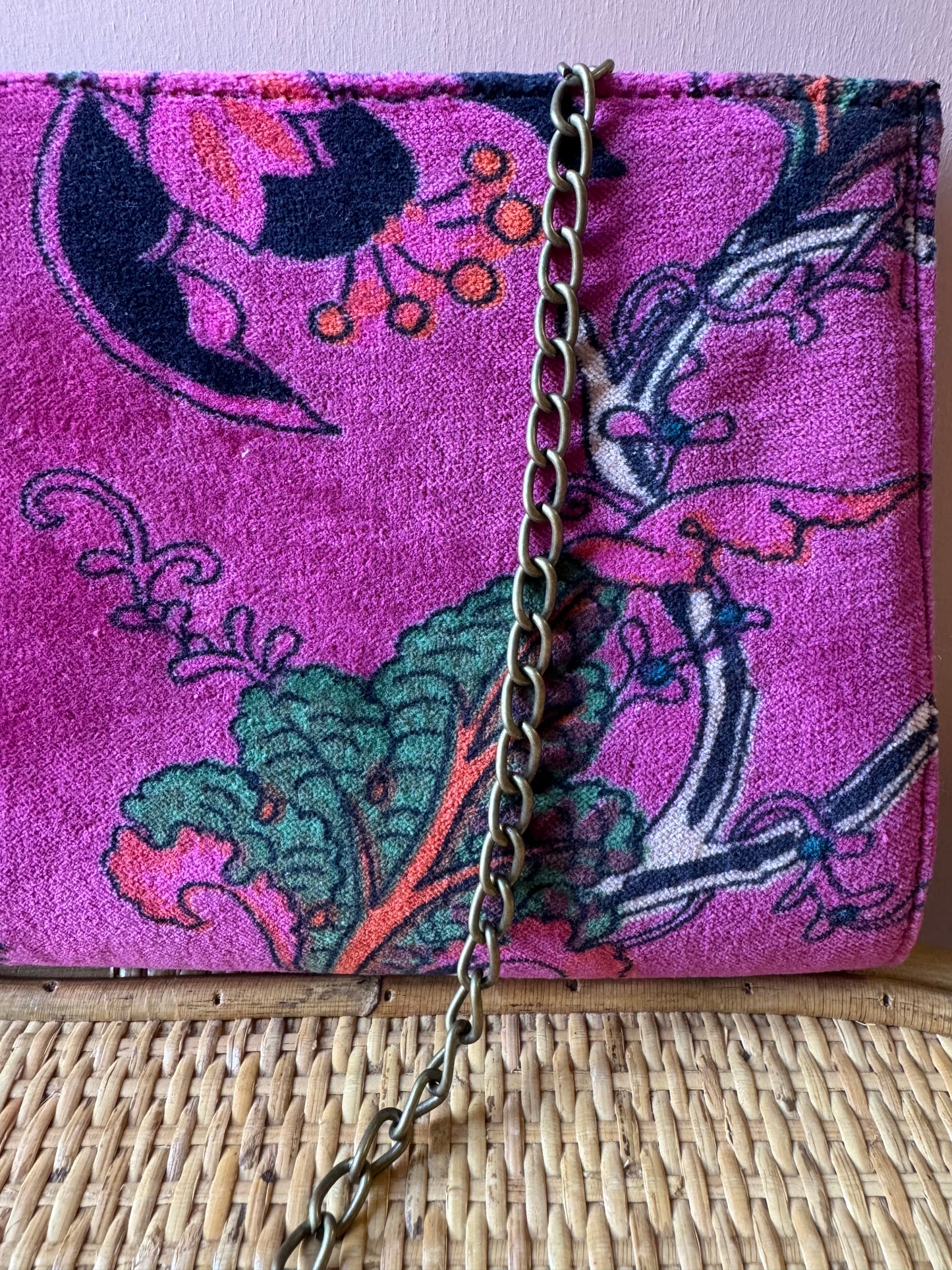 Borsetto velluto fucsia