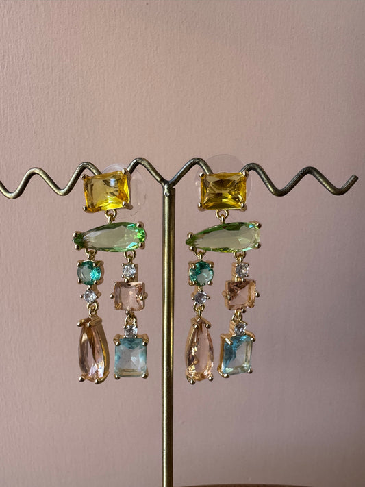 Orecchini cristalli di zucchero doppio