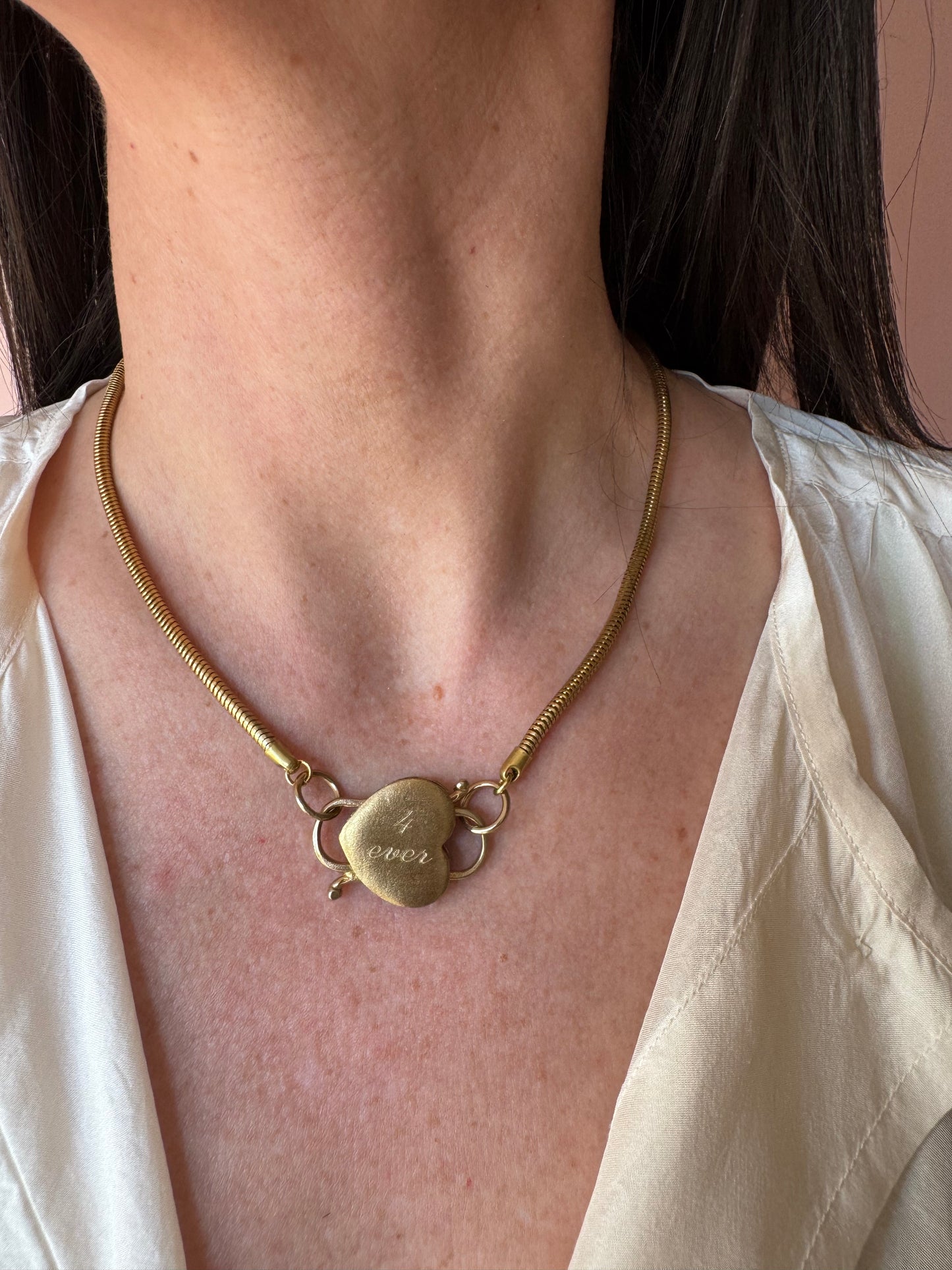 Collana lucchetto cuore 4 ever L|UNA