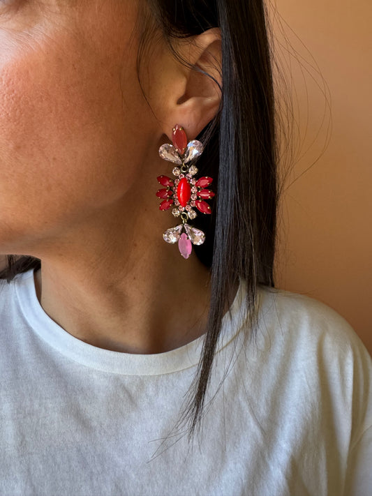 Orecchini composé pendenti rosso Unique